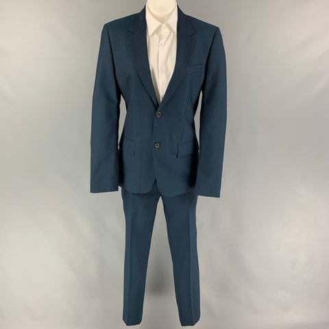 MARC JACOBS Size 38 Blue Wool Mohair Notch Lapel Suit