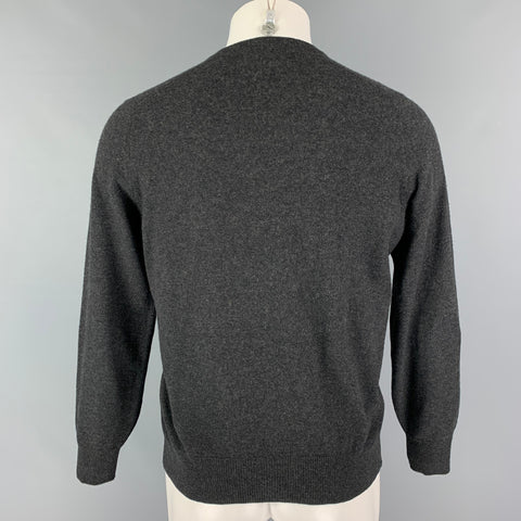 BRUNELLO CUCINELLI Size S Charcoal Cashmere V-Neck Sweater