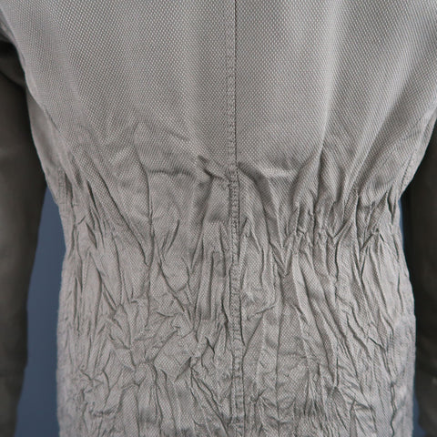 ROBERTO CAVALLI Olive Nailhead Cotton Wrinkled Gathered Waist Long Sleeve Shirt