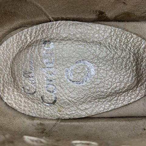 CALLEEN CORDERO Size 7.5 Gold Metallic Perforated Studded Leather Brogues