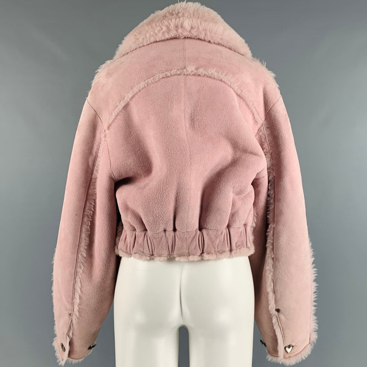 SAKS POTTS Size M Pink Shearling Short Jacket