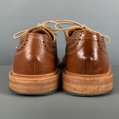 ALLEN EDMONDS Taille 10 Chaussures à lacets en cuir perforé marron à bout droit