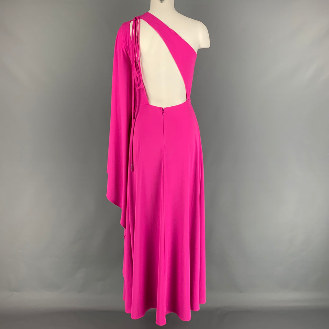 HALSTON HERITAGE Size 2 Pink One Shoulder Dress