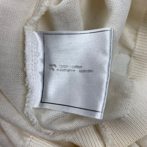 CHANEL 03C Talla 6 Camiseta sin mangas de rayón de algodón beige