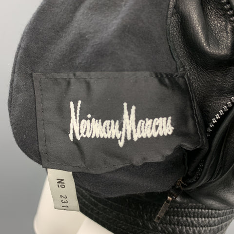 NEIMAN MARCUS Size M Brown Fur & Black  Leather Reversible Jacket