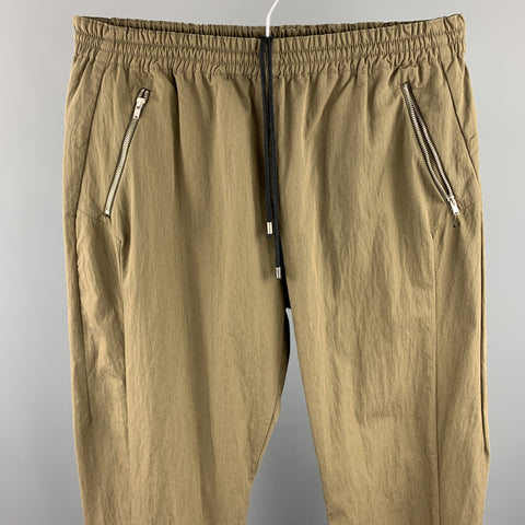 TIM COPPENS Size XL Olive Cotton / Polyamide Casual Pants