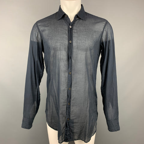 DRIES VAN NOTEN Size S Black Cotton Button Up Long Sleeve Shirt