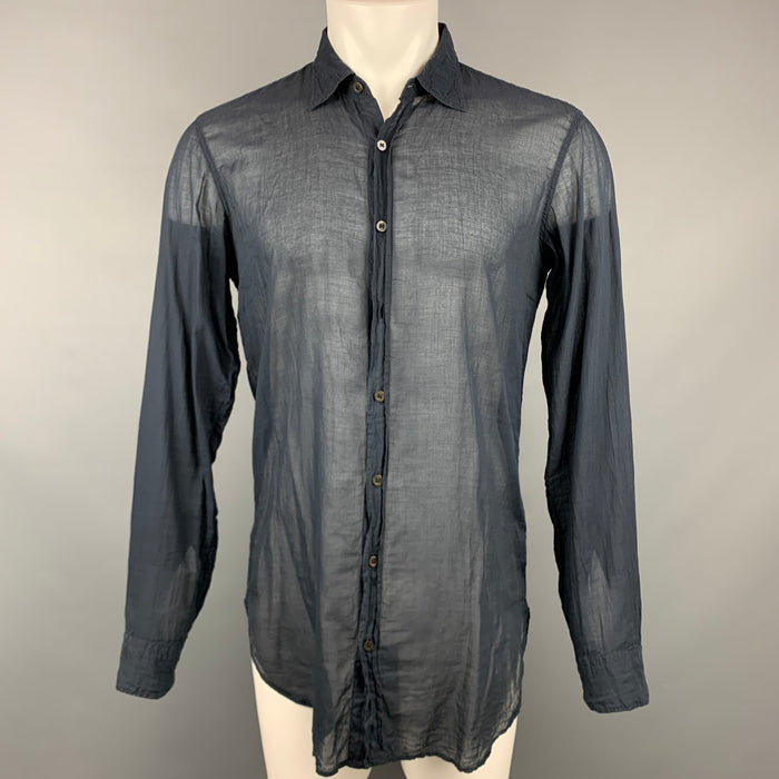 DRIES VAN NOTEN Size S Black Cotton Button Up Long Sleeve Shirt