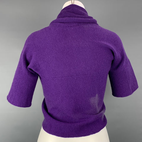 NEIMAN MARCUS Size S Purple Knitted Cashmere Shrug Cardigan