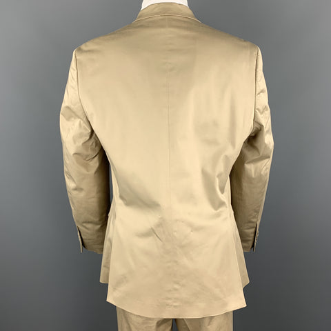 TOMMY HILFIGER Size 41 Khaki Cotton Stretch Notch Lapel  Suit