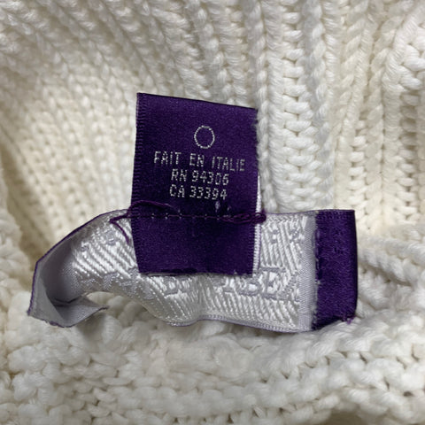 RALPH LAUREN Taille M Haut décontracté à col roulé en coton blanc