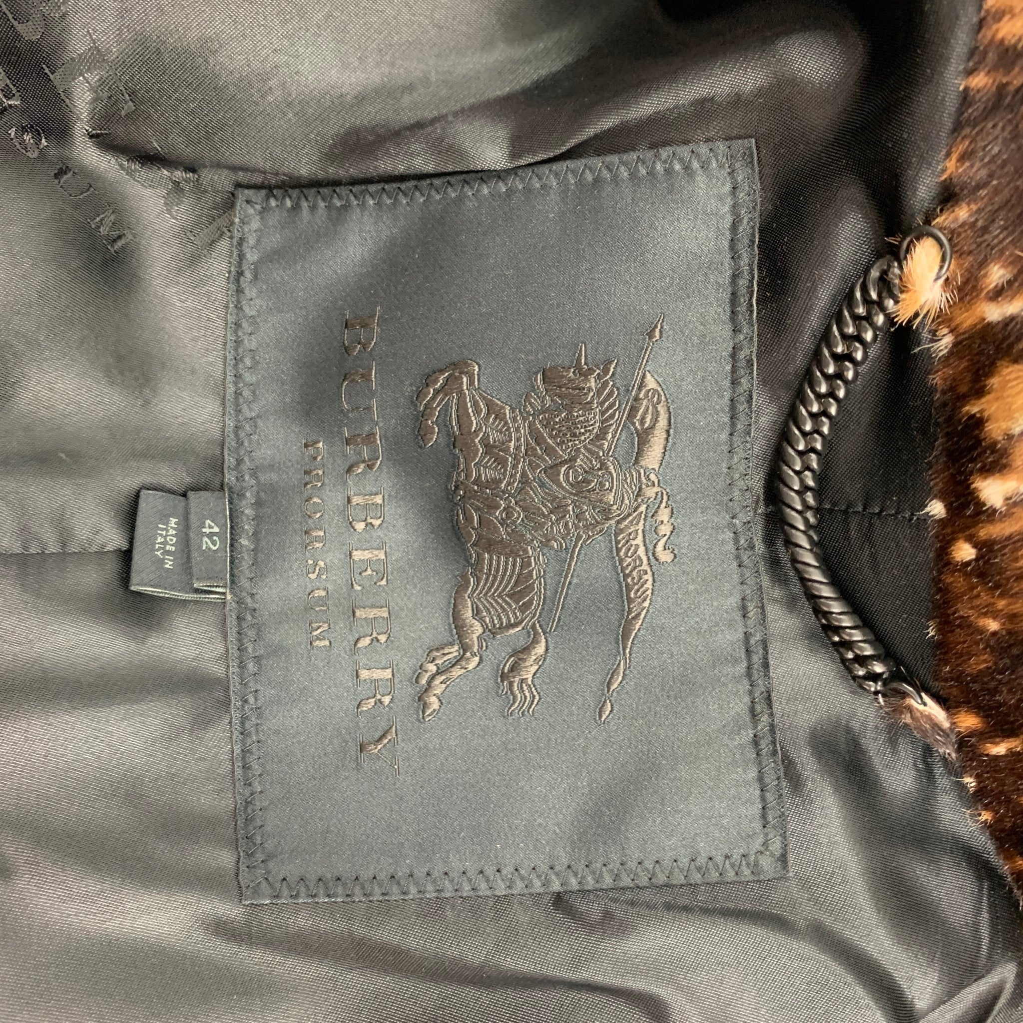 BURBERRY PRORSUM Pre-Fall 2013 Size 8 Brown & Tan Calf Hair
