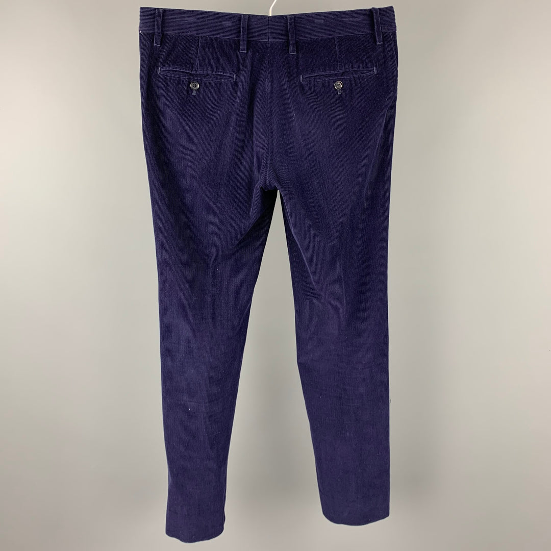 DOLCE &amp; GABBANA Taille 32 Pantalon décontracté en coton violet aubergine avec braguette zippée