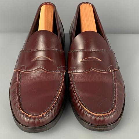BASS Size 7 Burgundy Leather Penny Loafers