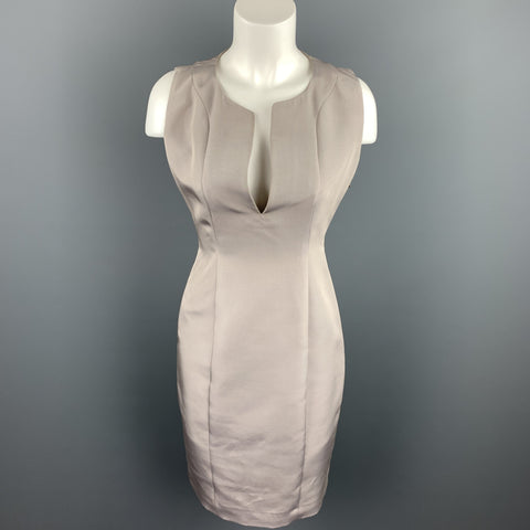 GUCCI Size 4 Gray Silk / Nylon Sleeveless Shift Dress