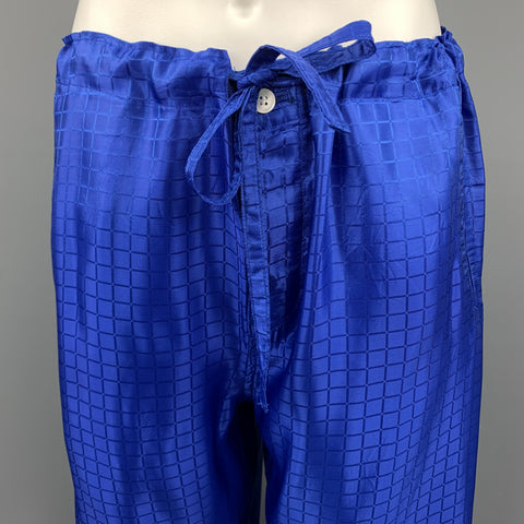 COMME des GARCONS HOMME PLUS Talla S Pantalones casuales con cordón y panel de ventana azul real