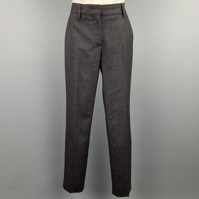 PRADA Size 2 Charcoal Virgin Wool Dress Pants