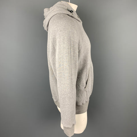 SATISFY Size L Light Gray Cotton Jogger Hooded Sweatshirt