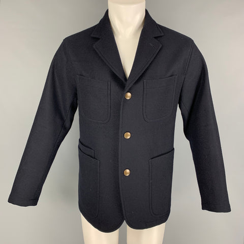TS (S) Size 38 Navy Wool Notch Lapel Jacket