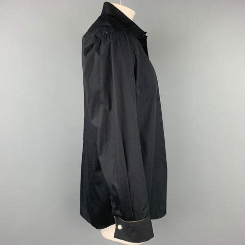 PAUL SMITH Size XL Black Cotton French Cuff Long Sleeve Shirt