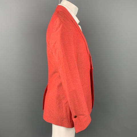 PS by PAUL SMITH Size 40 Coral Cotton / Linen Peak Lapel Sport Coat