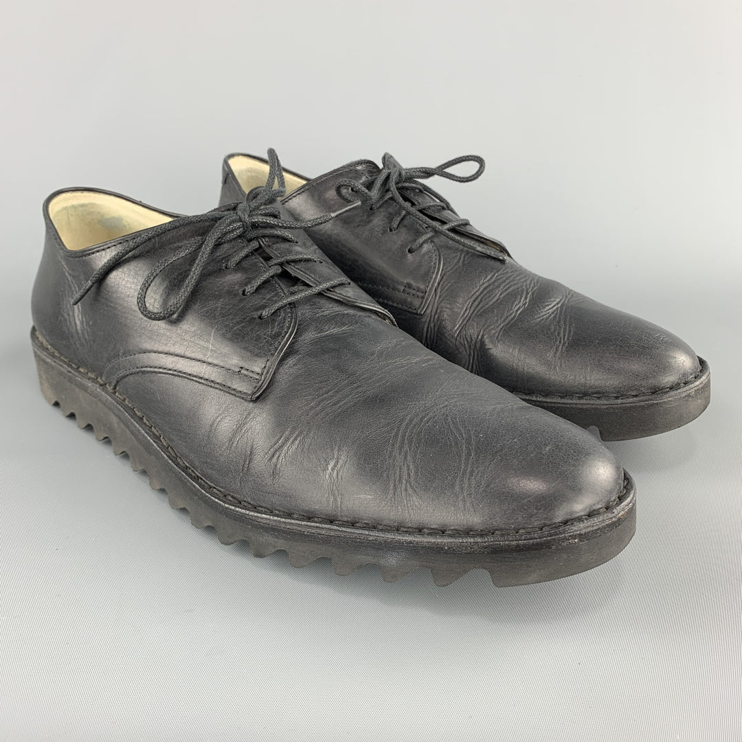 YOU MUST CREATE YMC Size 9 Black Leather Track Sole Lace Up