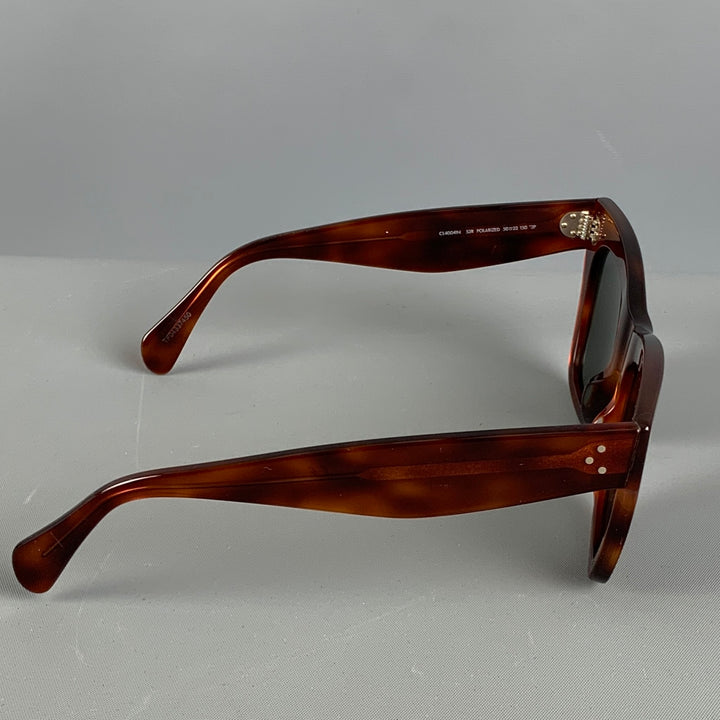 CELINE Brown Tortoise Shell Acetate Sunglasses