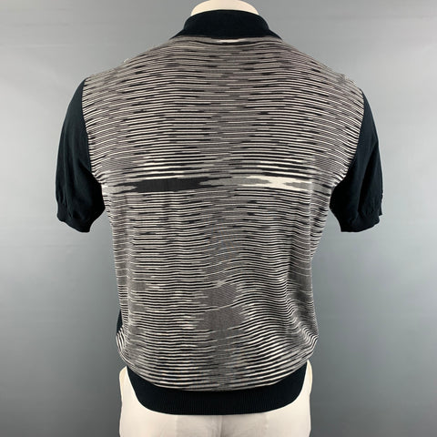MISSONI Polo de algodón a rayas blancas y negras talla L