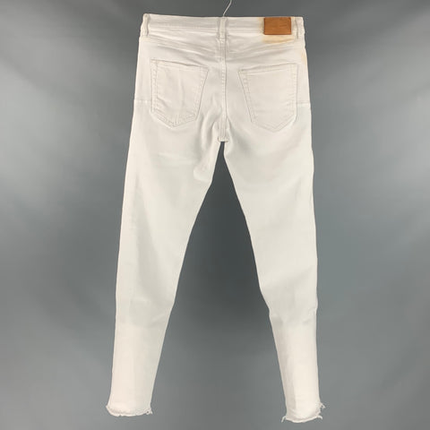 PURPLE BRAND Jean taille 30 en coton blanc et lycra avec braguette boutonnée
