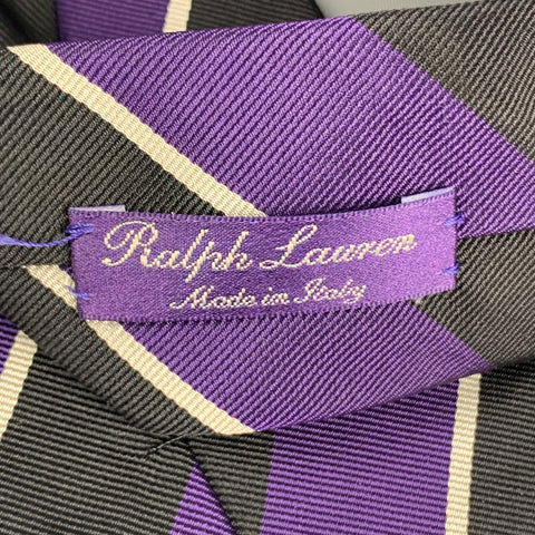RALPH LAUREN Purple Stripe Silk Tie