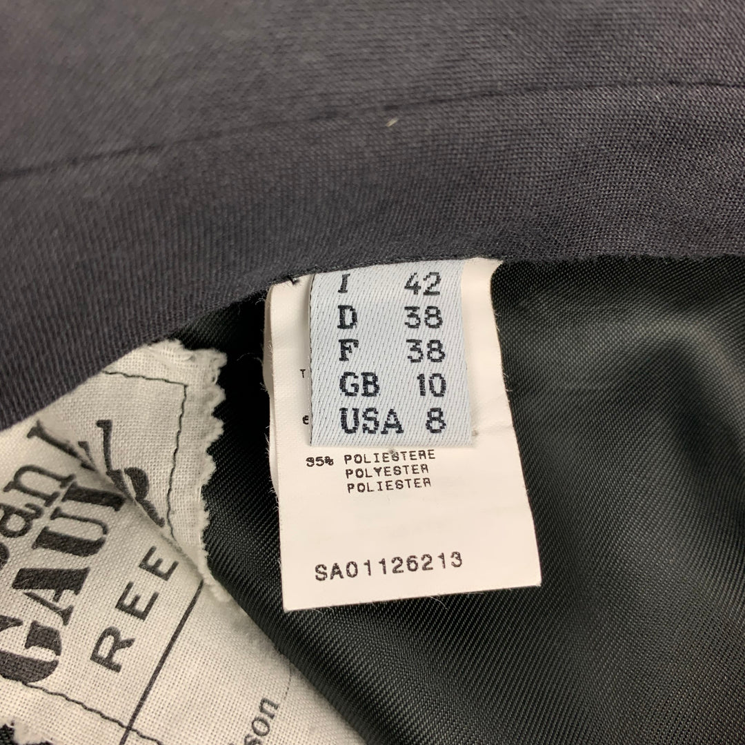 JEAN PAUL GAULTIER Reedition 1993/1994  Size 8 Black Wool / Polyester High Waisted Skirt