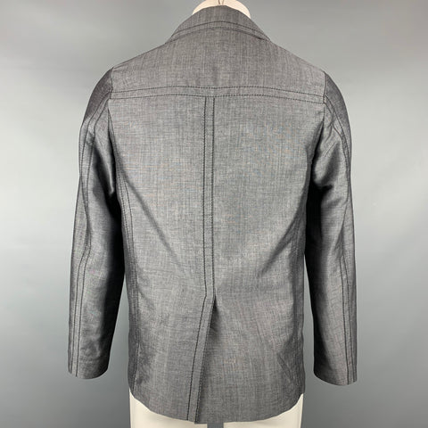 PRADA Taille 36 Veste Mohair / Laine à points contrastés gris foncé