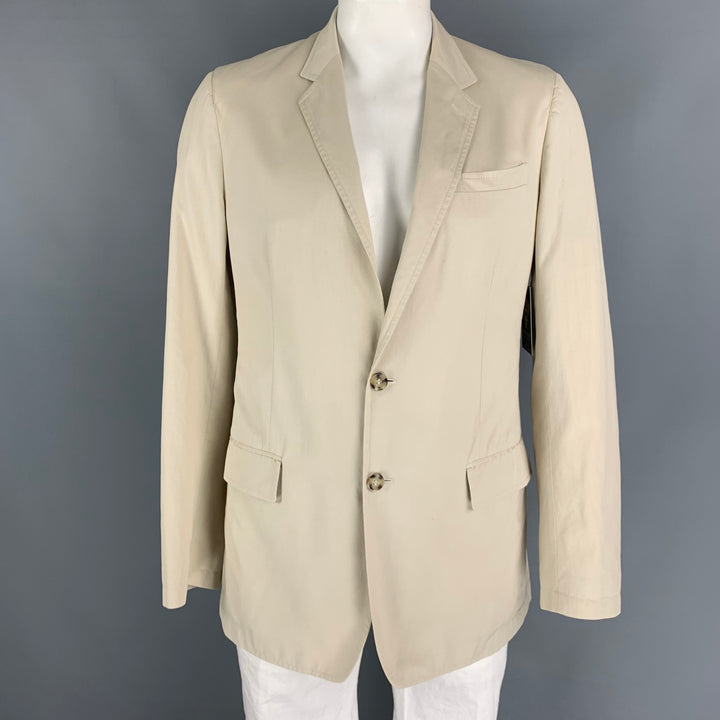 MIU MIU Size 42 Beige Cotton Single Button Sport Coat