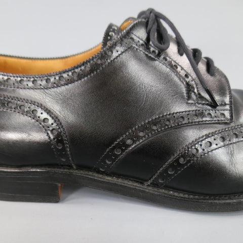 JOHN LOBB DARBY Taille US 10,5 Chaussures à lacets en cuir noir Wingtip