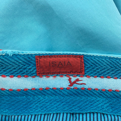 ISAIA Size 32 Aqua Cotton Zip Fly Casual Pants