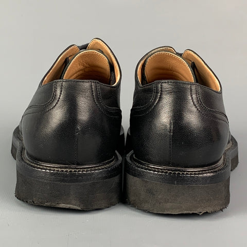 DRIES VAN NOTEN Size 8.5 Black Leather Derby Laces