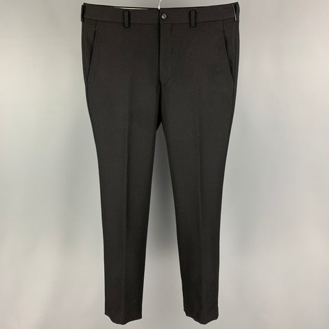 COMME des GARCONS HOMME PLUS Size L Black Wool Zip Fly Dress Pants