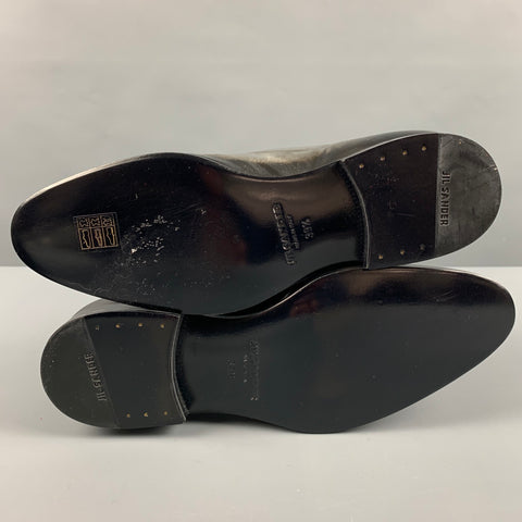 JIL SANDER Size 9.5 Black Silver Ombre Lace-Up Shoes