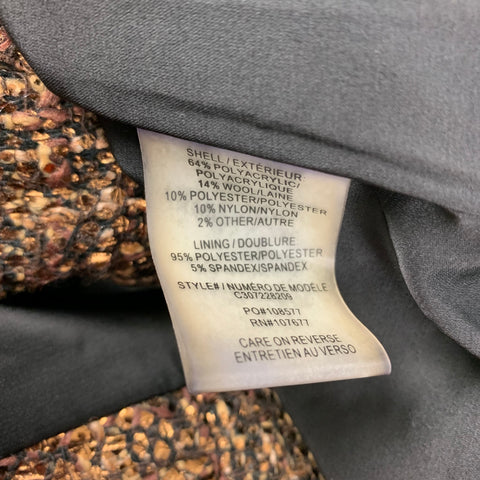 ALICE + OLIVIA Size 8 Gold Black Polyester Blend Textured Jacket