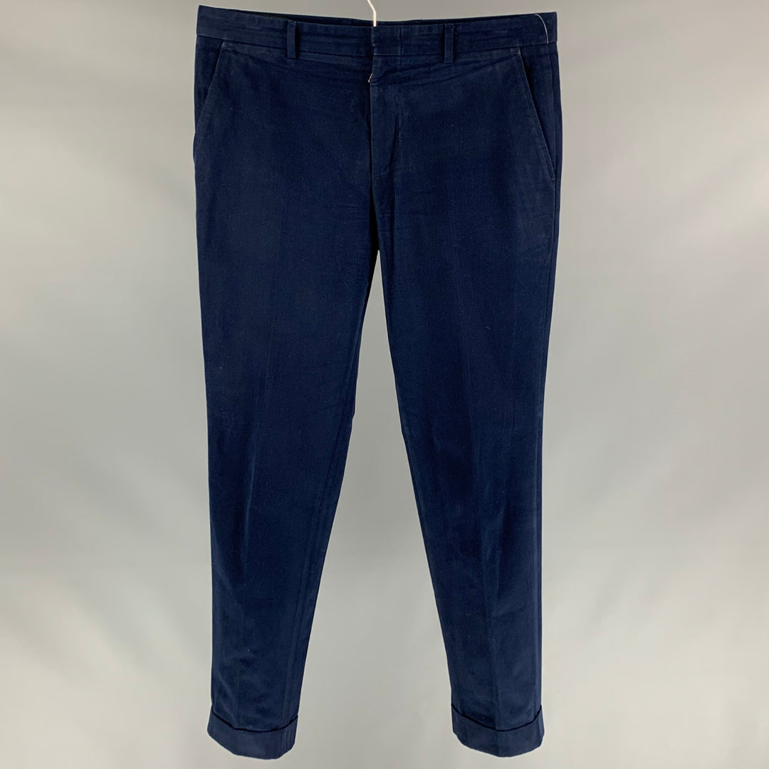 GUCCI Size 34 Blue Cotton Blend Casual Pants