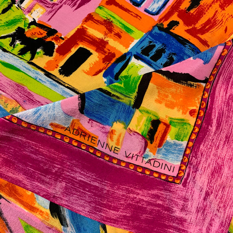 ADRIENNE VITTADINI Multi-Color Water Color Crape Scarf