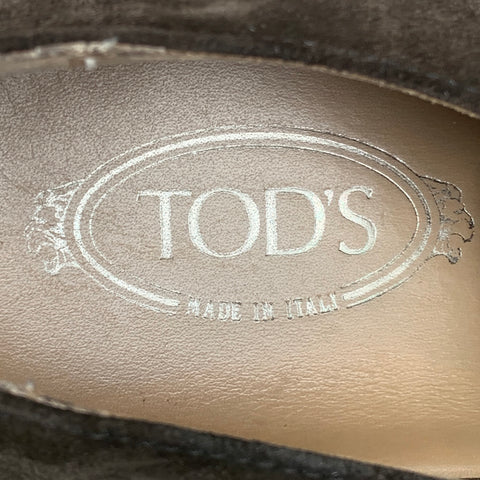 TOD'S Size 11 Brown Suede Crepe Sole Lace Up Shoes