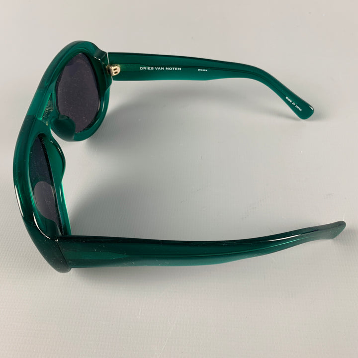 DRIES VAN NOTEN Green Grey Acetate Sunglasses
