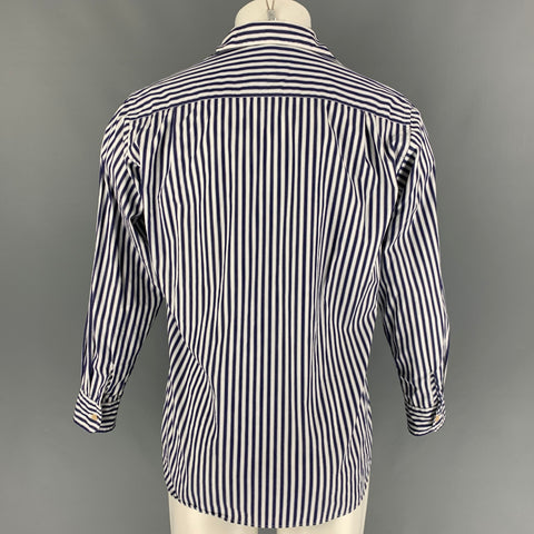 TOMORROWLAND Size S Blue White Stripe Cotton Long Sleeve Shirt