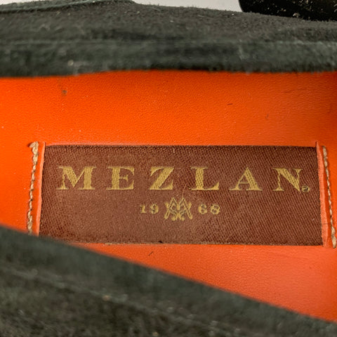 MEZLAN Size 9.5 Black Perforated Suede Loafers