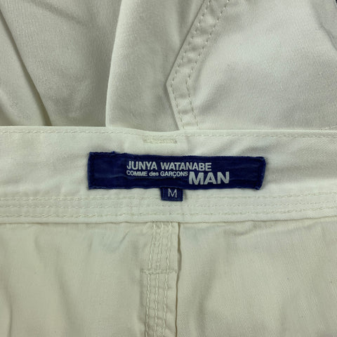 JUNYA WATANABE Taille M Pantalon décontracté en coton blanc avec braguette zippée