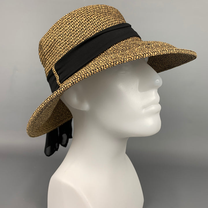 TOUCAN Sombrero de ala ancha beige y negro