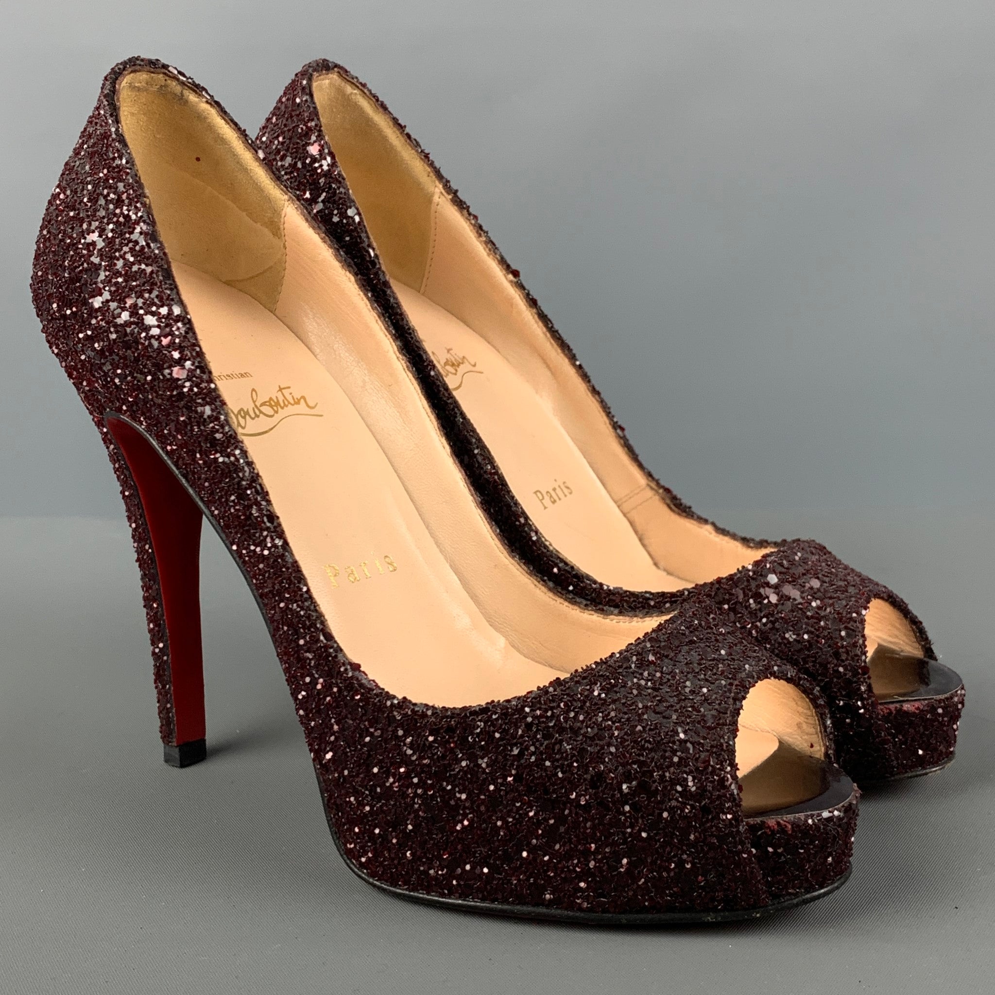 Burgundy louboutin hotsell