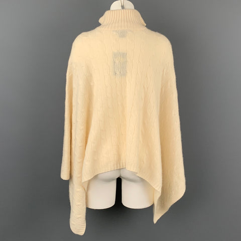 RALPH LAUREN Black Label Size M/L Cream Cashmere Poncho Cape