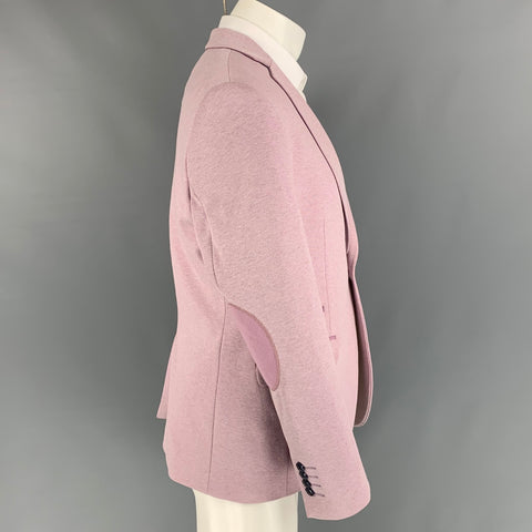 RNT 23 Taille 38 Manteau de sport à revers cranté en polyester/coton rose et blanc